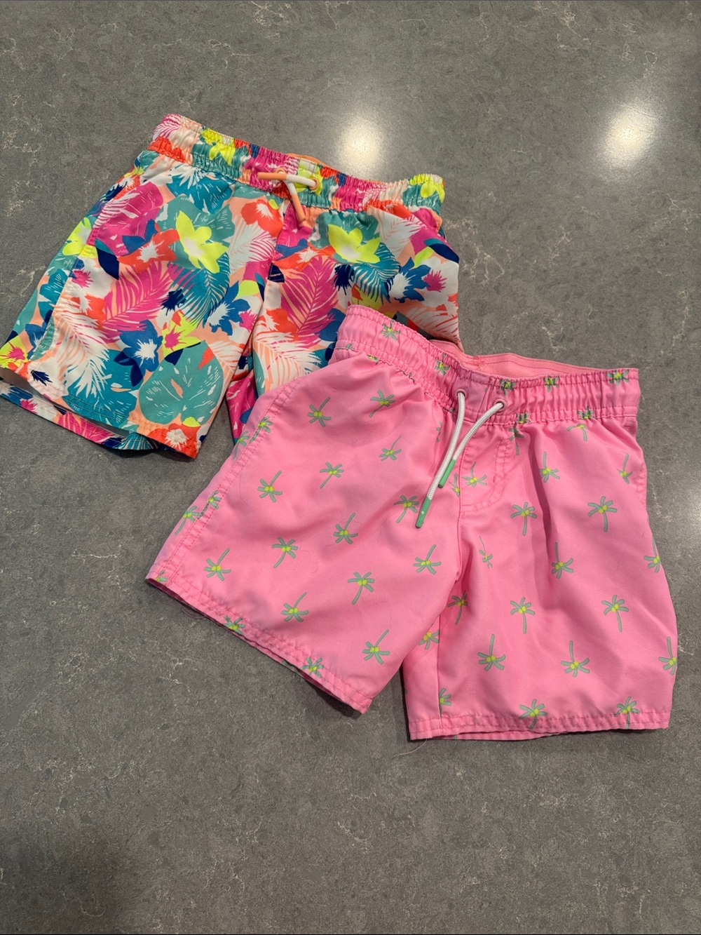 Cat & Jack Kids' Bright Tropical & Pink Palm Swim Trunks